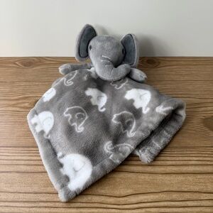 Necessities By Tendertyme Grey White Elephant Baby Lovey Security Blanket Plush